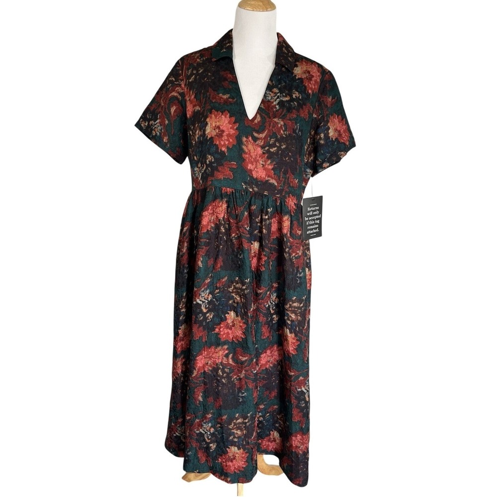 NEW Tuckernuck Adelaide Maxi Dress SZ XL Persimmon Floral Jacquard Autumn Formal